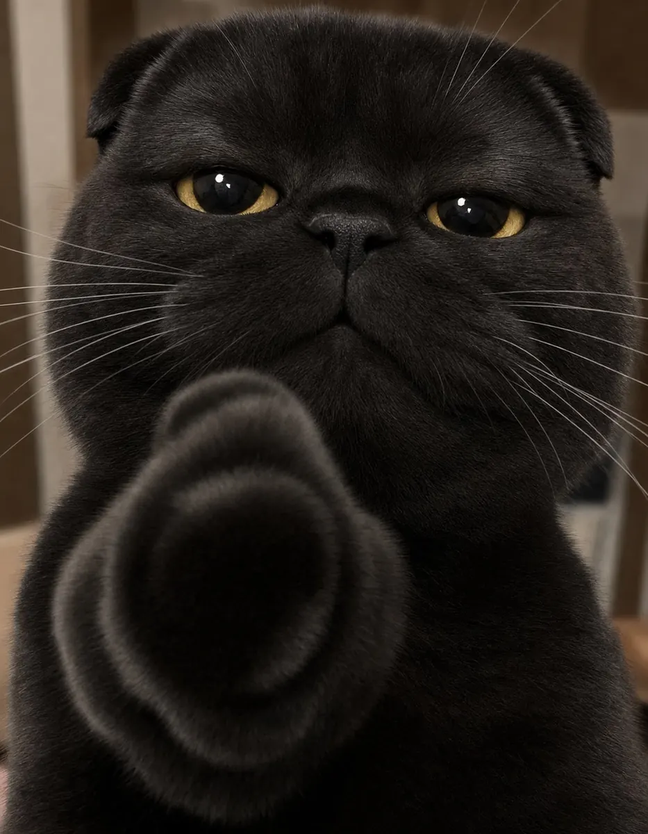 Dark Sachi in a suit drawing a blade over a defeated bear market — dramatic $DSACHI black cat art