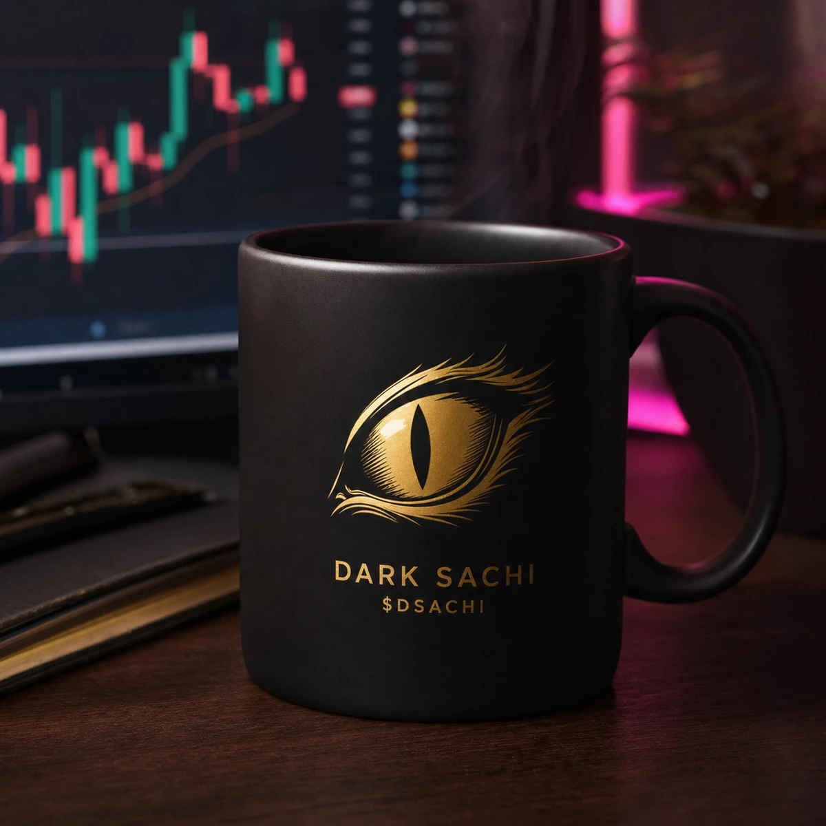 3AM Trader Mug — Dark Sachi mugs from the $DSACHI nocturnal collection
