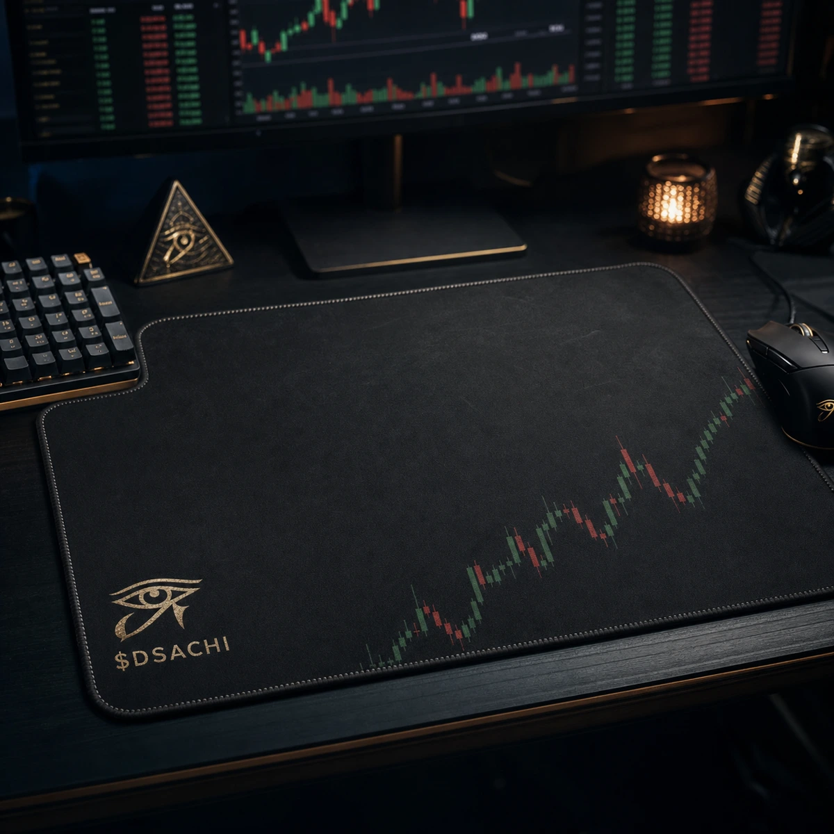 Candlestick Control Pad — Dark Sachi mouse pads from the $DSACHI nocturnal collection