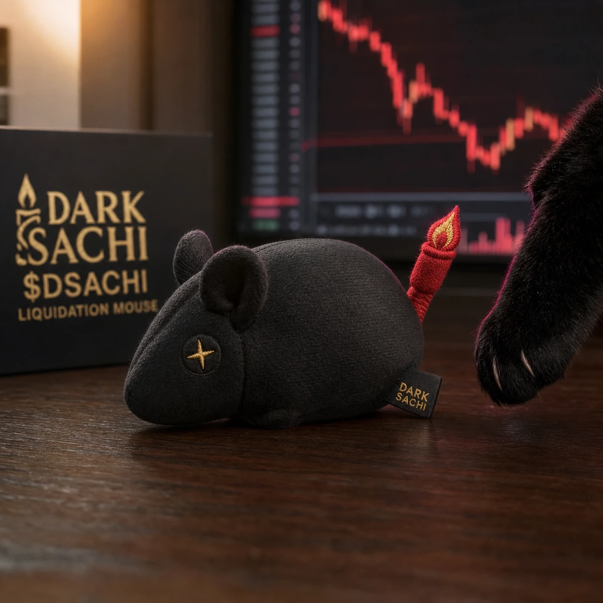 Liquidation Mouse Toy — Dark Sachi cat toys from the $DSACHI nocturnal collection