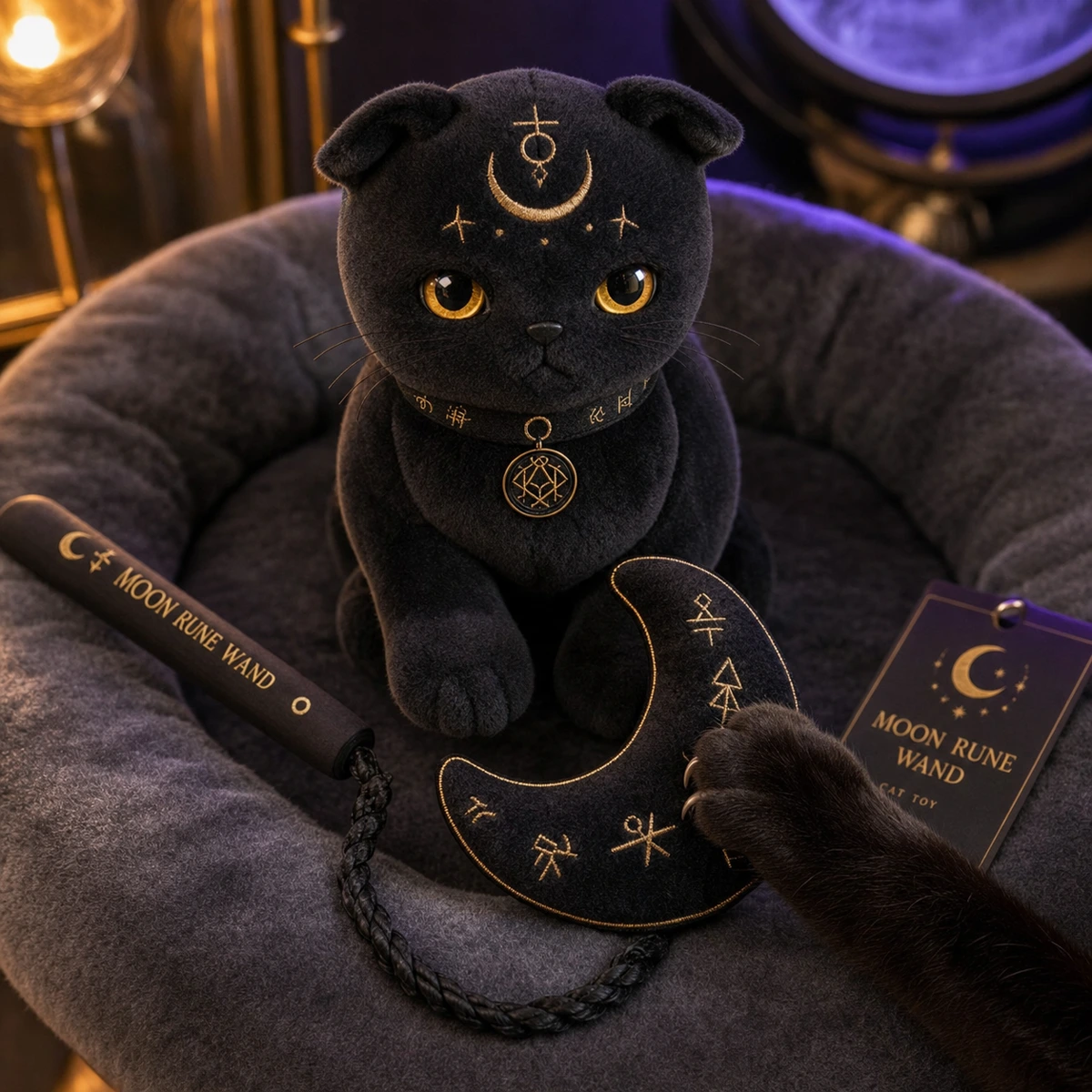 Moon Rune Wand — Dark Sachi cat toys from the $DSACHI nocturnal collection