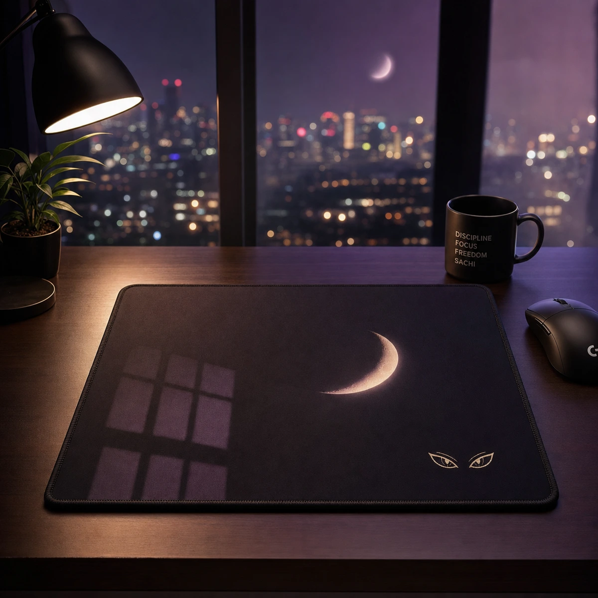 Moon Window Mouse Pad — Dark Sachi mouse pads from the $DSACHI nocturnal collection