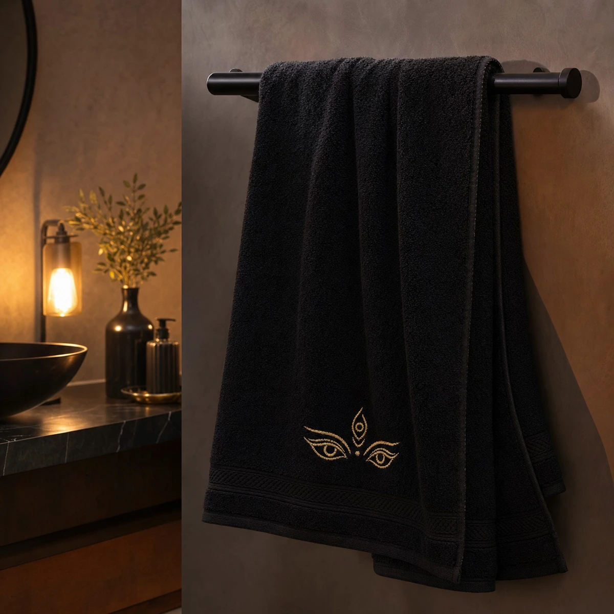 Sachi Eyes Bath Towel — Dark Sachi towels from the $DSACHI nocturnal collection