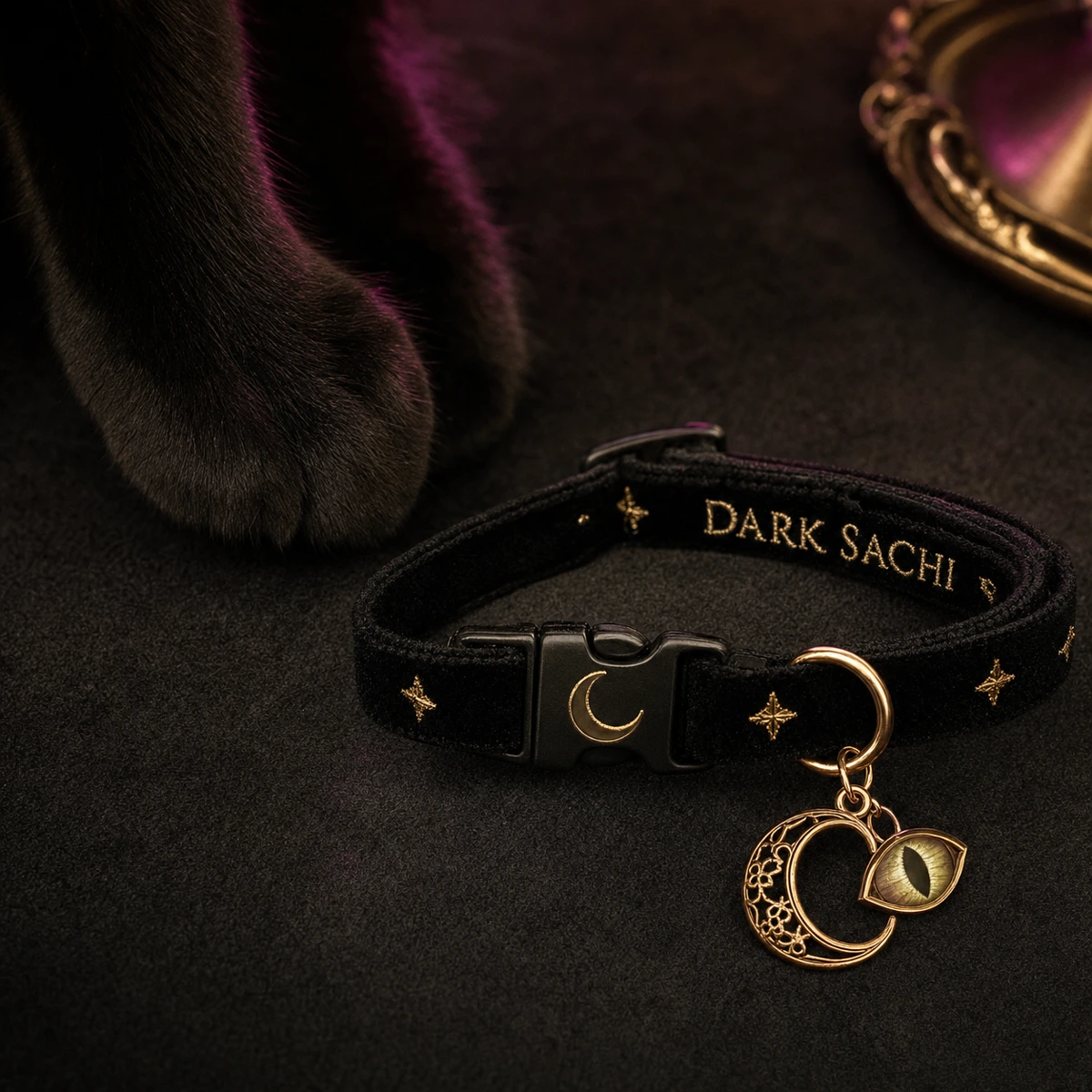 Void Guardian Collar — Dark Sachi cat accessories from the $DSACHI nocturnal collection
